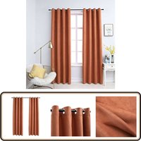 Verdunkelungsvorhänge mit Metallösen 2 Stk. Rostbraun 140x225cm - Verdunkelungsvorhänge - Rostbraun - Wohnraumdekoration - Gardine - Vorhang Verdunkelungsvorhänge mit Metallösen 2 Stk. Rostbraun 140x225cm - Verdunkelungsvorhänge - Rostbraun - Wohnraumdekoration - Gardine - Vorhang von VIDAXL