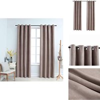 Verdunkelungsvorhänge mit Metallösen 2 Stk. Taupe 140x175 cm - Vordhänge - Gardinen - Wohnraumdekoration - Tapete - Beige Verdunkelungsvorhänge mit Metallösen 2 Stk. Taupe 140x175 cm - Vordhänge - Gardinen - Wohnraumdekoration - Tapete - Beige von VIDAXL