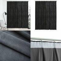 Verdunkelungsvorhang mit Haken Samt Anthrazit 290 x 245 cm - Vordunklungsvorhang - Samtvorhang - Anthrazit - Wohnraumdekoration - Gardine - Home & Verdunkelungsvorhang mit Haken Samt Anthrazit 290 x 245 cm - Vordunklungsvorhang - Samtvorhang - Anthrazit - Wohnraumdekoration - Gardine - Home & von VIDAXL