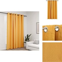 Verdunkelungsvorhang mit Ösen Leinenoptik Gelb 290x245 cm - Verdunkelungsvorhang - Leinenlook - Gelber Vorhang - Wohnraumgestaltung von VIDAXL