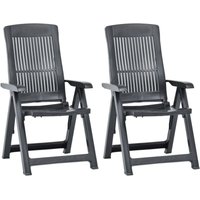 Vidaxl - Verstellbare Gartenstühle 2 Stk. Kunststoff Anthrazit von VIDAXL