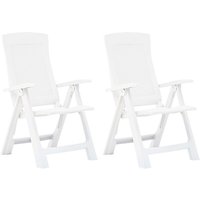 Verstellbare Gartenstühle 2 Stk. Gartensessel Kunststoff Weiß vidaXL von BONNEVIE