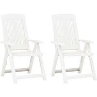 Verstellbare Gartenstühle 2 Stk. Gartensessel Kunststoff Weiß vidaXL von BONNEVIE
