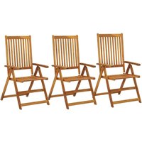 Vidaxl - Verstellbare Gartenstühle 3 Stk. Massivholz Akazie Vidaxl - Verstellbare Gartenstühle 3 Stk. Massivholz Akazie von VIDAXL