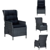 Verstellbarer Gartensessel mit Auflagen Poly Rattan Dunkelgrau - Gartensessel - Lounge Chair - Relaxsessel - Gartenmöbeln - Rattan Möbel von VIDAXL