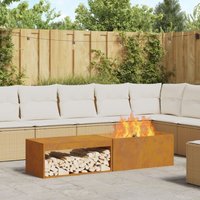 Feuerstelle mit Holzlager 160x45x35 cm Cortenstahl Vidaxl von VIDAXL