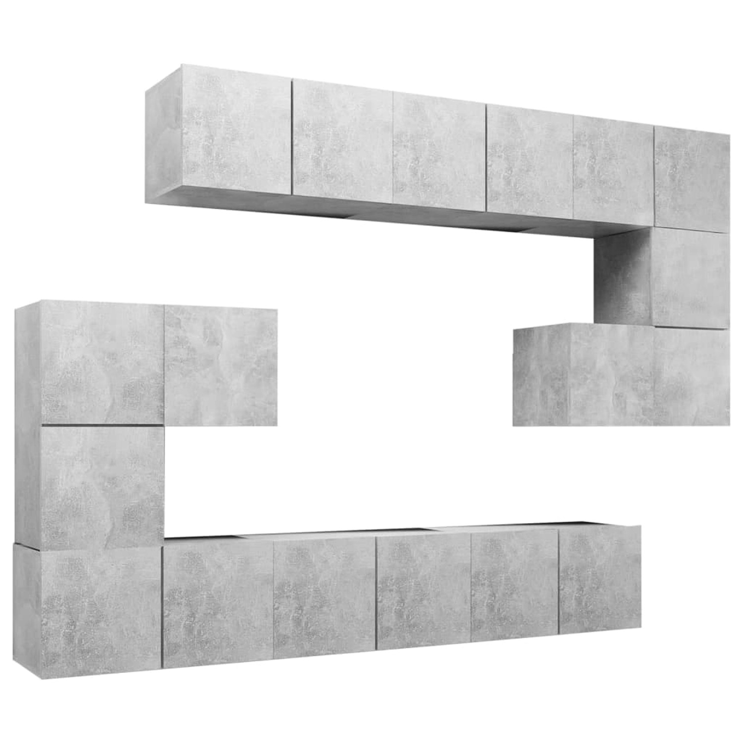 VidaXL 10-tlg. TV-Schrank-Set Betongrau Holzwerkstoff Modell 2 VidaXL 10-tlg. TV-Schrank-Set Betongrau Holzwerkstoff Modell 2 von VIDAXL