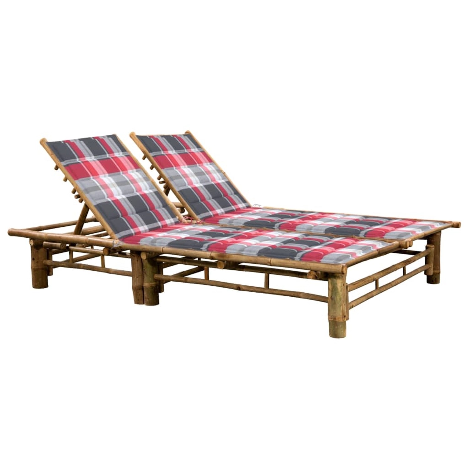 VidaXL 2-Personen-Sonnenliege mit Auflagen 200 x 130 x 24-87 cm Bambus VidaXL 2-Personen-Sonnenliege mit Auflagen 200 x 130 x 24-87 cm Bambus von VIDAXL