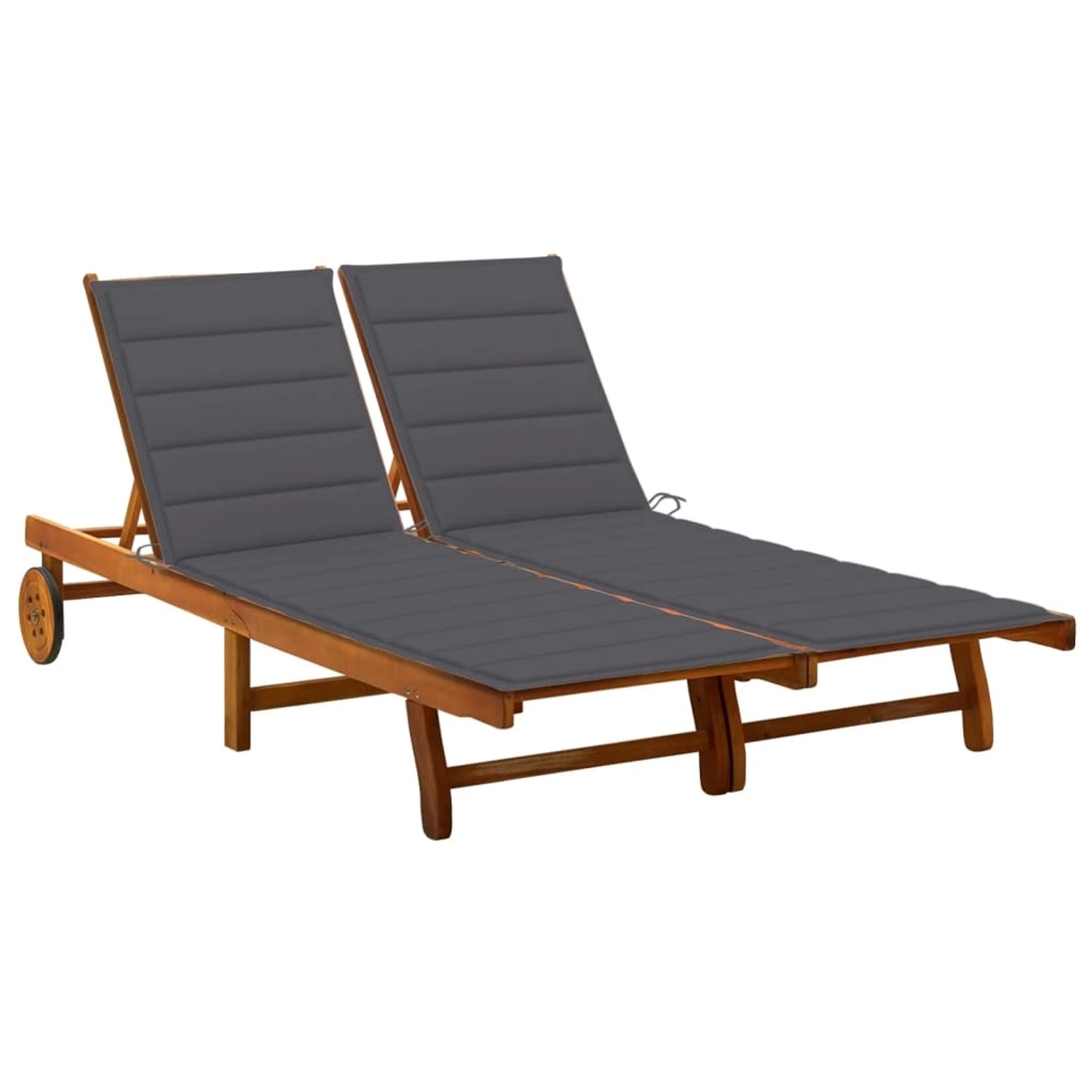 VidaXL 2-Personen-Sonnenliege mit Auflagen Akazie Massivholz Anthrazit VidaXL 2-Personen-Sonnenliege mit Auflagen Akazie Massivholz Anthrazit von VIDAXL