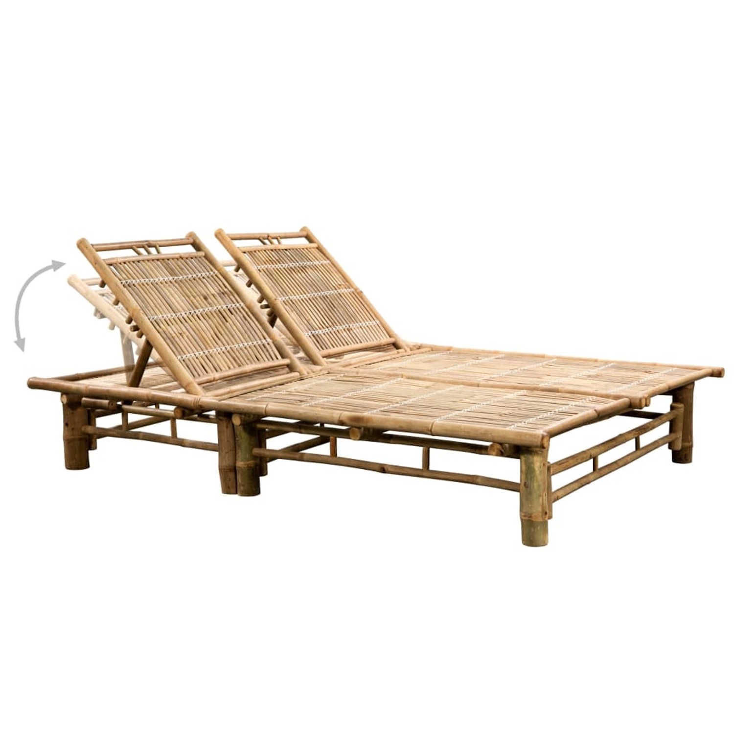 VidaXL 2-Personen-Sonnenliege mit Auflagen Bambus Taupe VidaXL 2-Personen-Sonnenliege mit Auflagen Bambus Taupe von VIDAXL