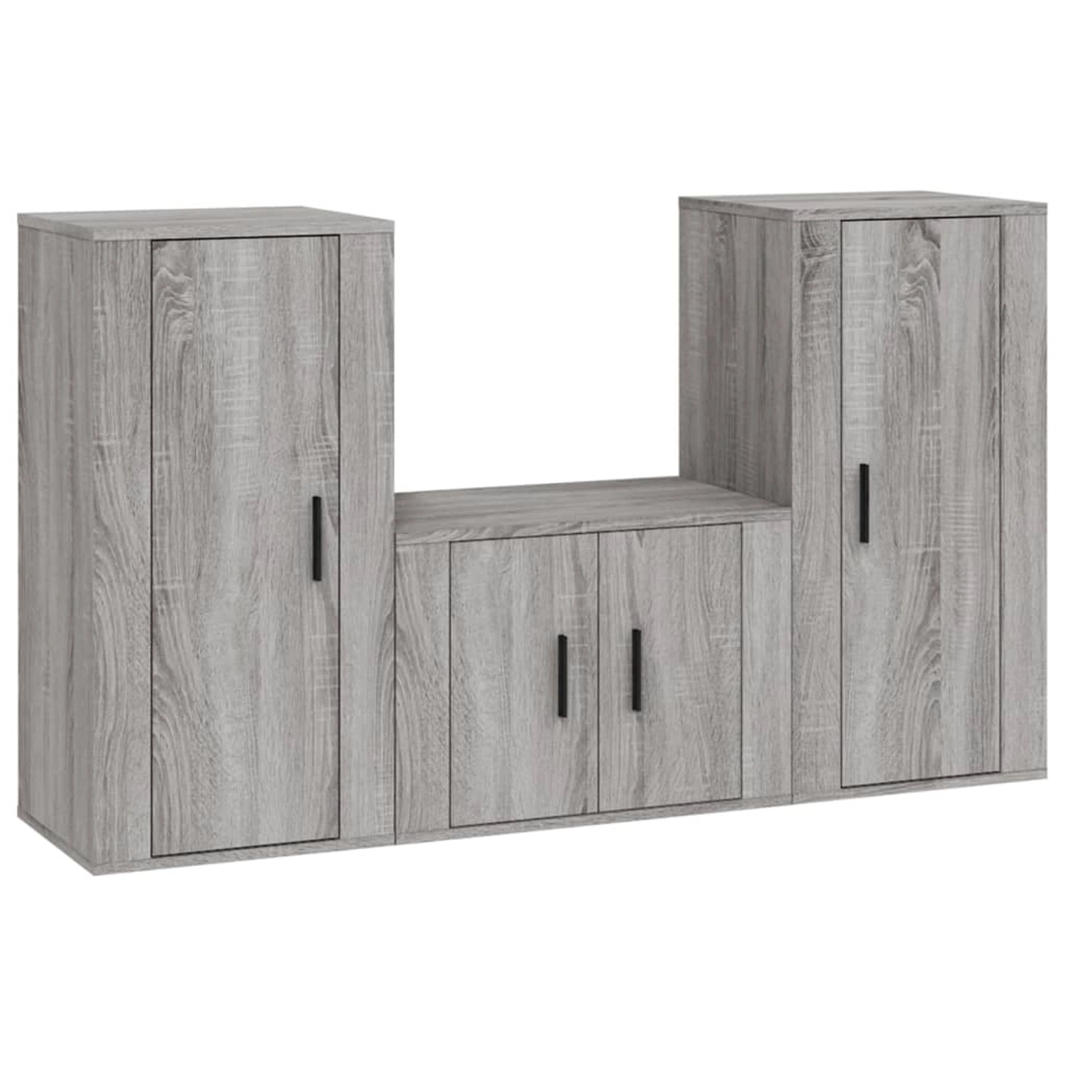 VidaXL 3-tlg. TV-Schrank-Set Grau Sonoma Holzwerkstoff 1 von VIDAXL