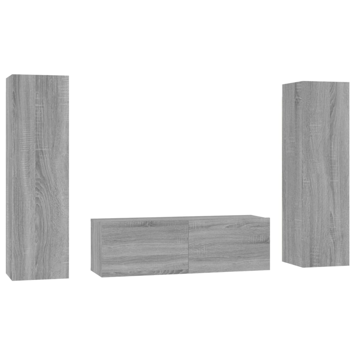 VidaXL 3-tlg. TV-Schrank-Set Grau Sonoma Holzwerkstoff 2 von VIDAXL
