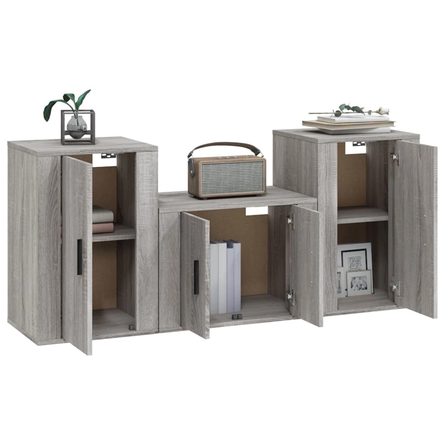 VidaXL 3-tlg. TV-Schrank-Set Grau Sonoma Holzwerkstoff  Modell 17 von VIDAXL
