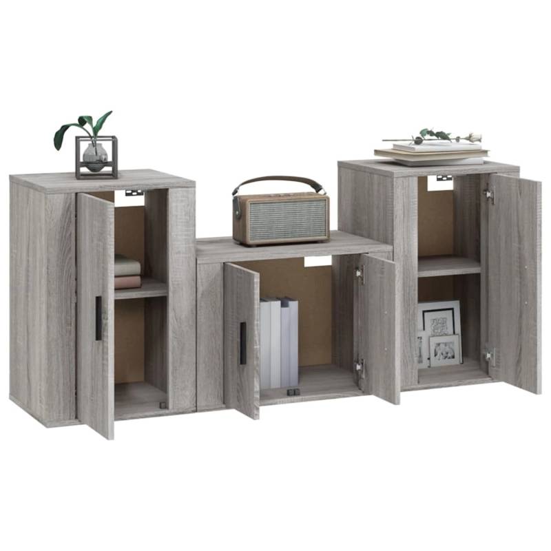 VidaXL 3-tlg. TV-Schrank-Set Grau Sonoma Holzwerkstoff  Modell 17 von VIDAXL