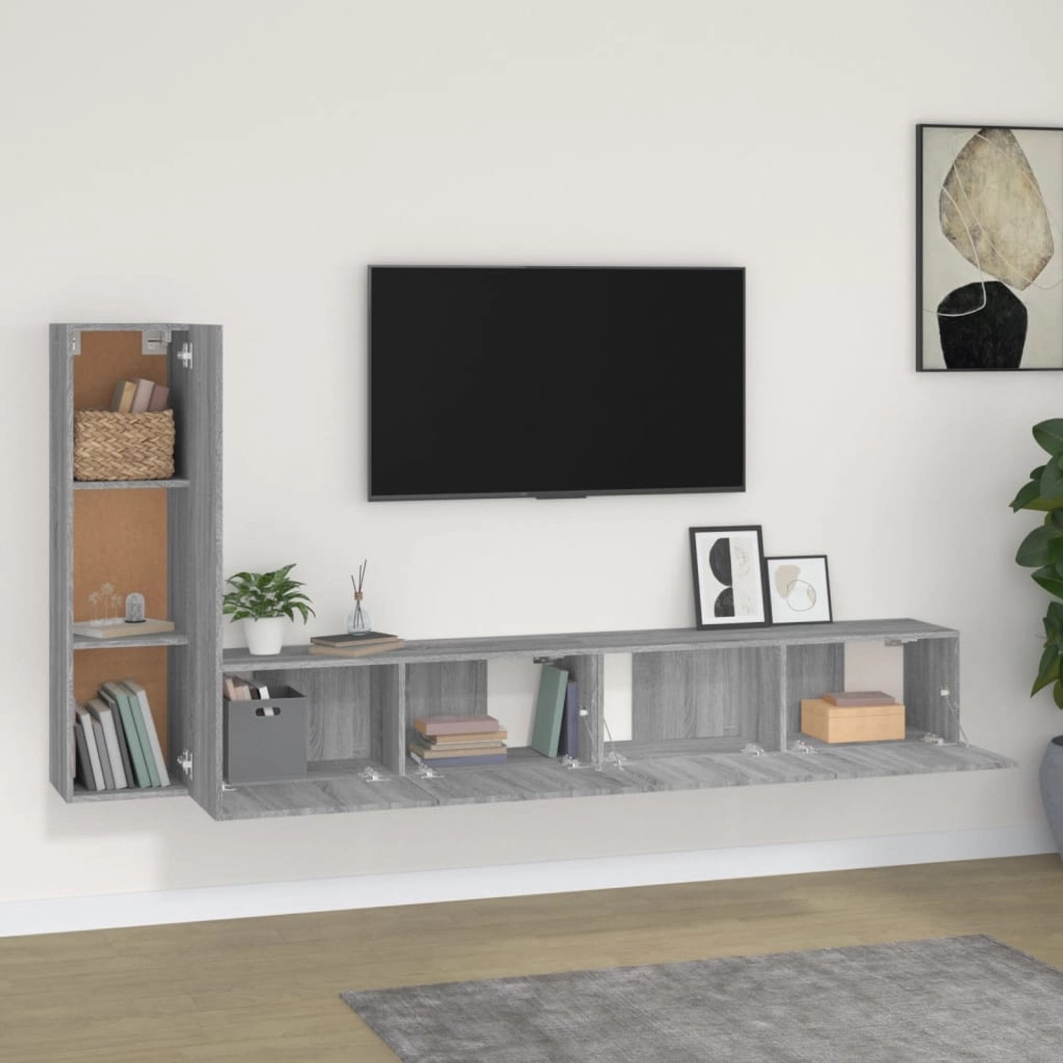 VidaXL 3-tlg. TV-Schrank-Set Grau Sonoma Holzwerkstoff  Modell 22 von VIDAXL