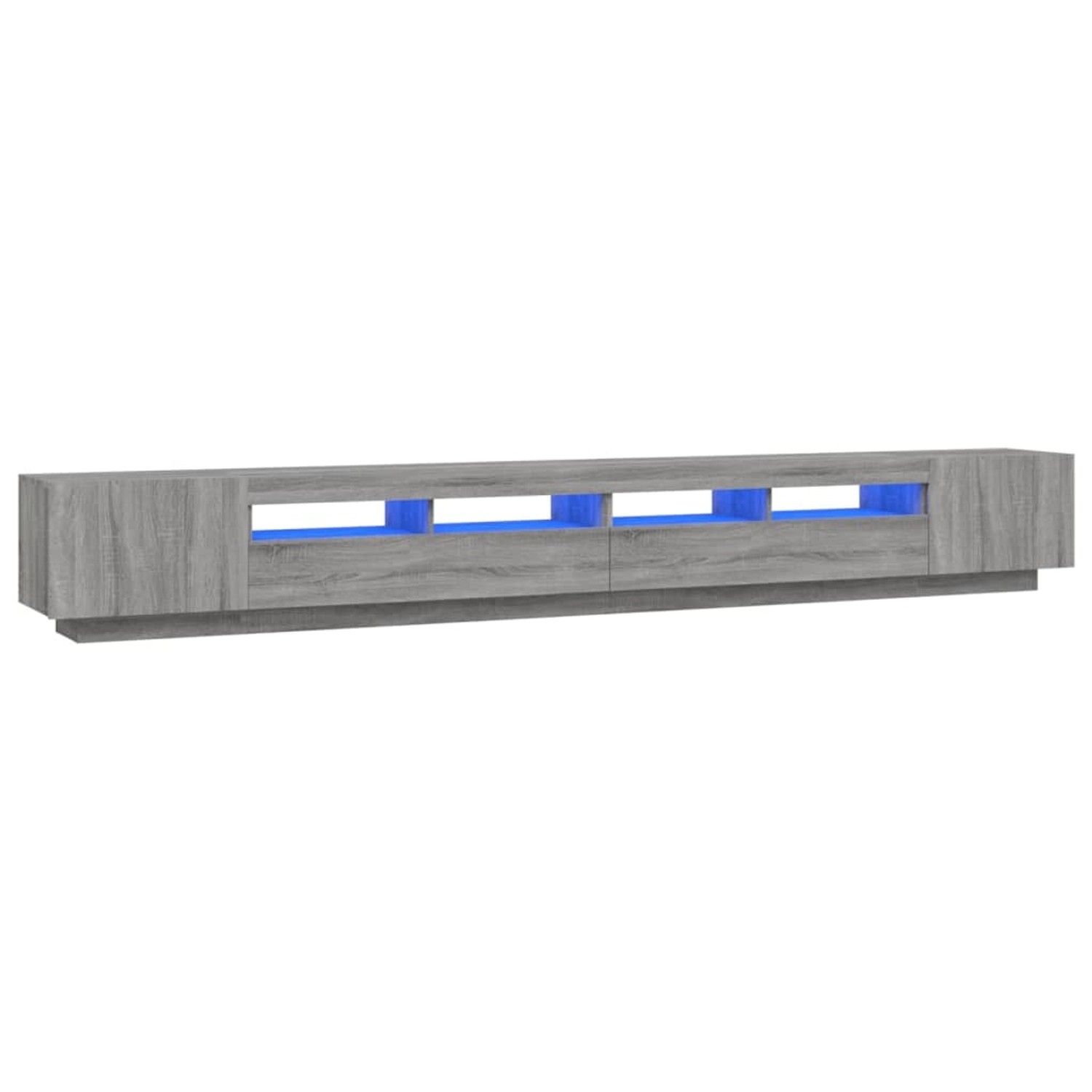 VidaXL 3-tlg. TV-Schrank-Set LED-Leuchten Grau Sonoma Holzwerkstoff 1 von VIDAXL