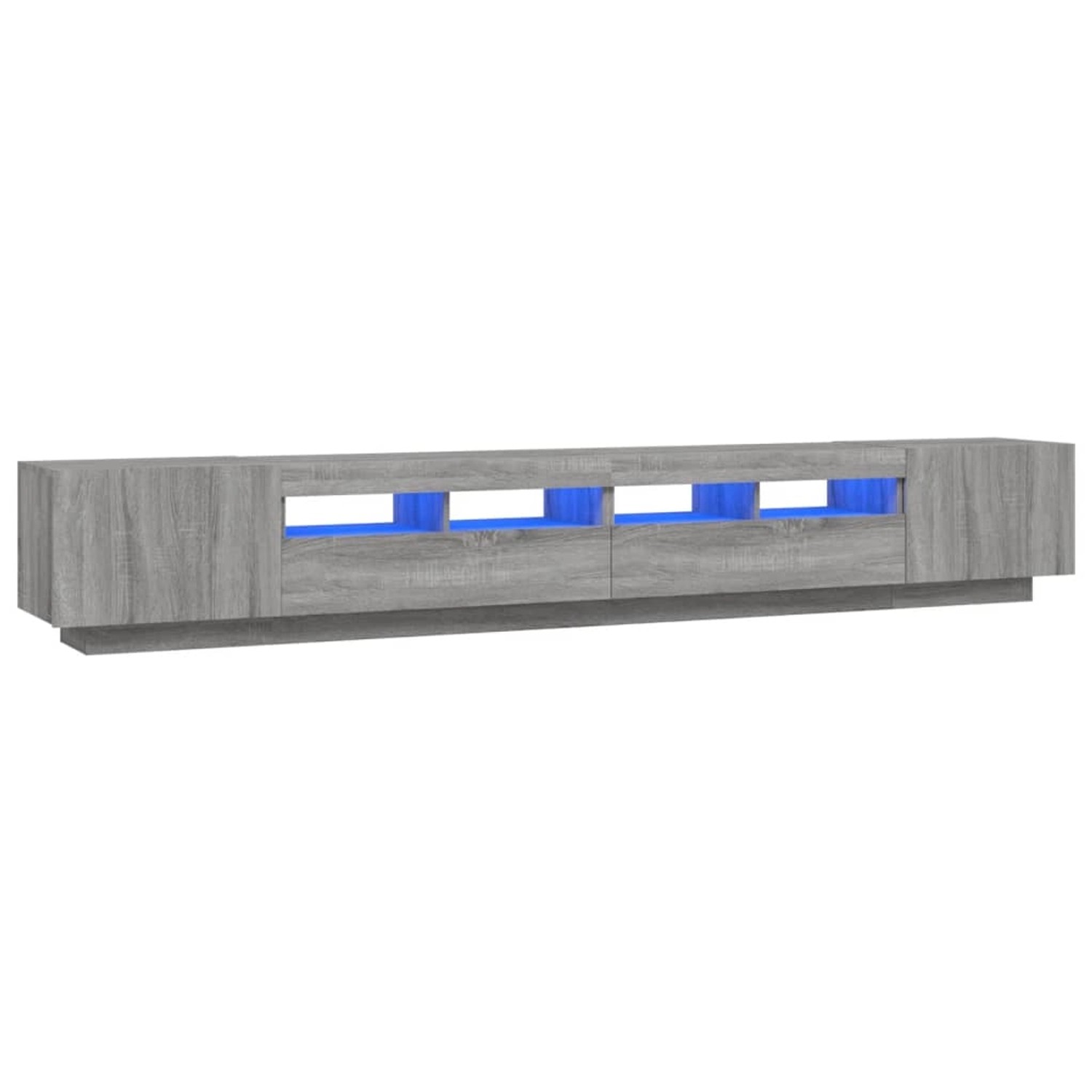 VidaXL 3-tlg. TV-Schrank-Set LED-Leuchten Grau Sonoma Holzwerkstoff 2 von VIDAXL