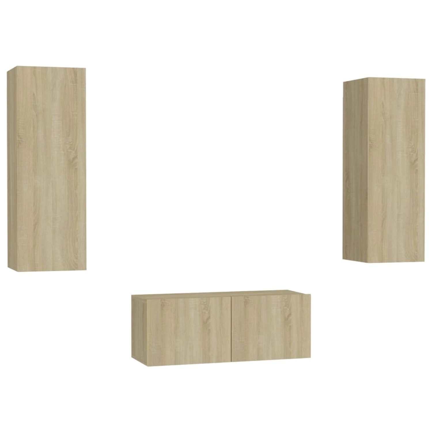 VidaXL 3-tlg. TV-Schrank-Set Sonoma-Eiche Holzwerkstoff 5 von VIDAXL