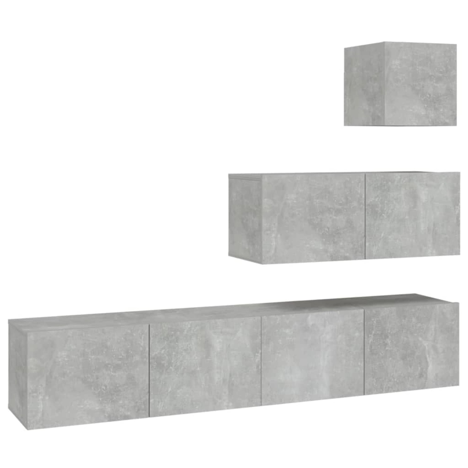 VidaXL 4-tlg. TV-Schrank-Set Betongrau Holzwerkstoff 2 VidaXL 4-tlg. TV-Schrank-Set Betongrau Holzwerkstoff 2 von VIDAXL