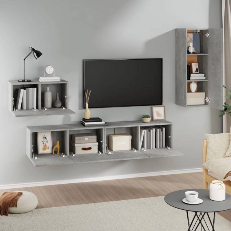 VidaXL 4-tlg. TV-Schrank-Set Betongrau Holzwerkstoff  Modell 32 von VIDAXL