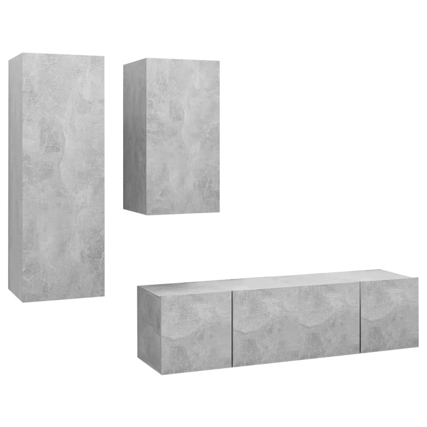 VidaXL 4-tlg. TV-Schrank-Set Betongrau Holzwerkstoff Modell 9 VidaXL 4-tlg. TV-Schrank-Set Betongrau Holzwerkstoff Modell 9 von VIDAXL