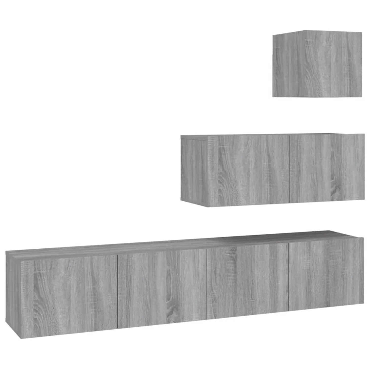 VidaXL 4-tlg. TV-Schrank-Set Grau Sonoma Holzwerkstoff 4 von VIDAXL
