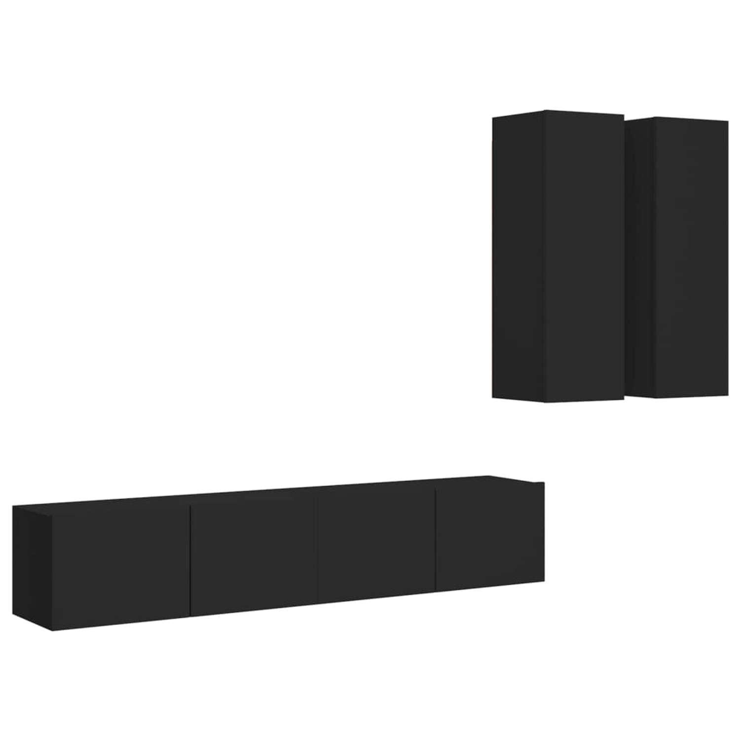 VidaXL 4-tlg. TV-Schrank-Set Schwarz Holzwerkstoff 11 VidaXL 4-tlg. TV-Schrank-Set Schwarz Holzwerkstoff 11 von VIDAXL