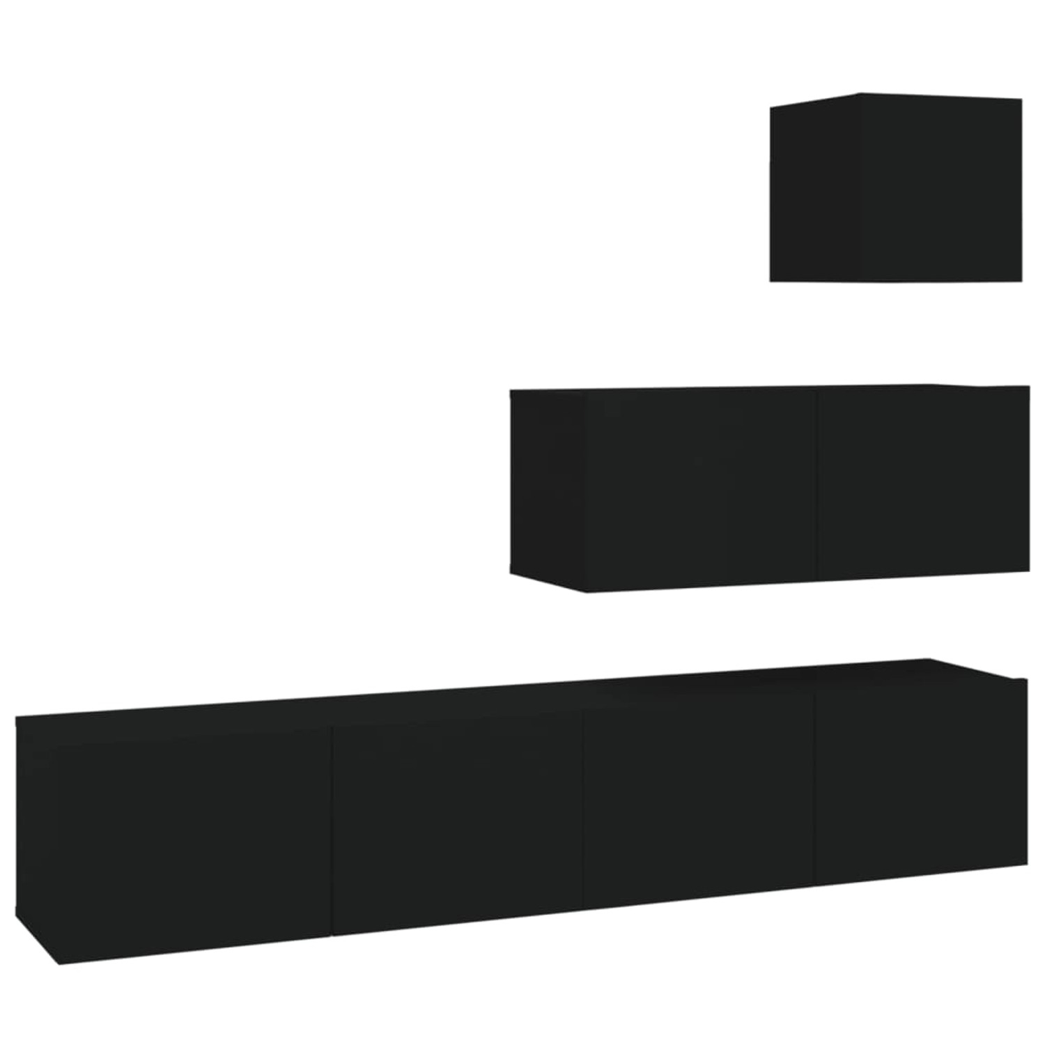 VidaXL 4-tlg. TV-Schrank-Set Schwarz Holzwerkstoff 13 VidaXL 4-tlg. TV-Schrank-Set Schwarz Holzwerkstoff 13 von VIDAXL