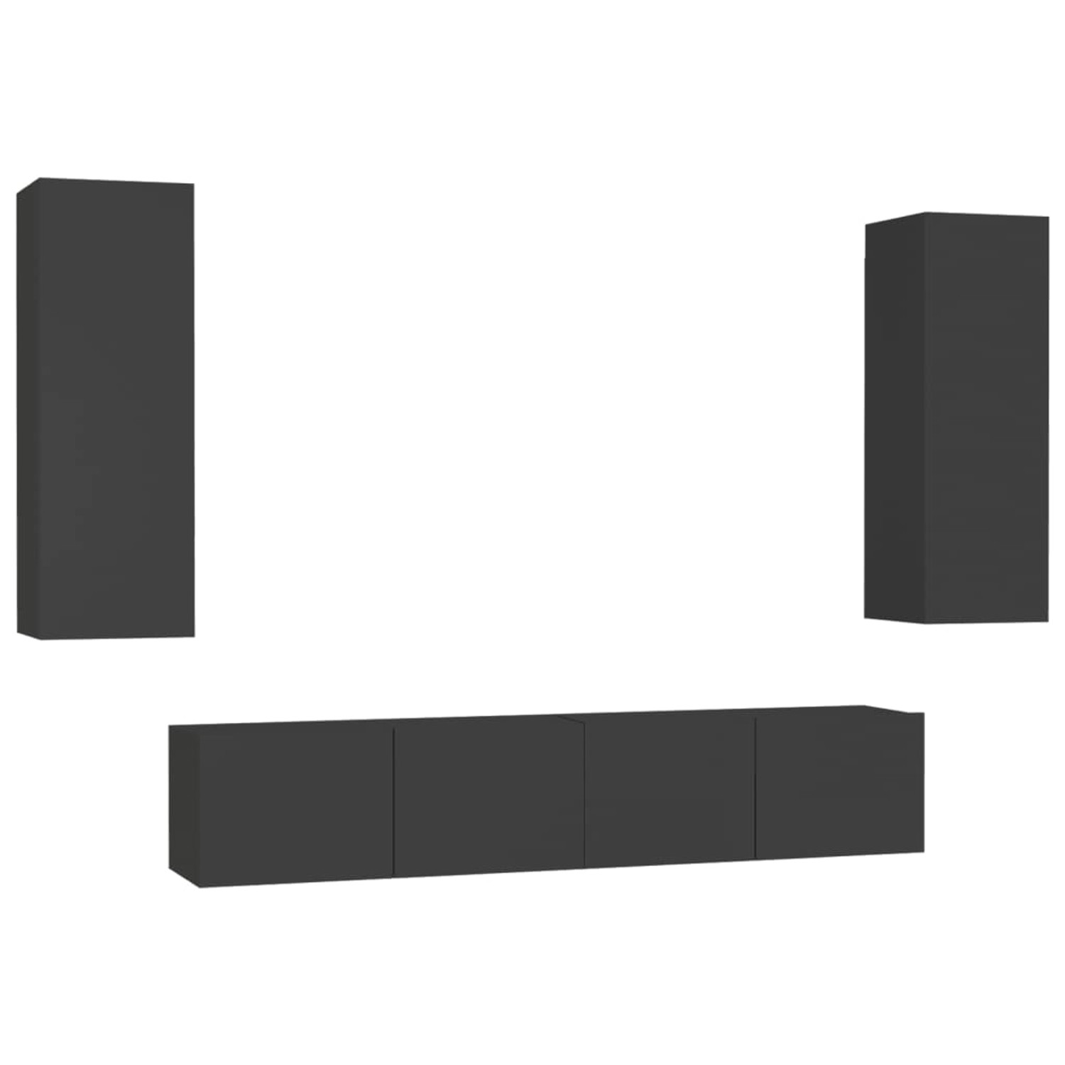 VidaXL 4-tlg. TV-Schrank-Set Schwarz Holzwerkstoff 6 VidaXL 4-tlg. TV-Schrank-Set Schwarz Holzwerkstoff 6 von VIDAXL