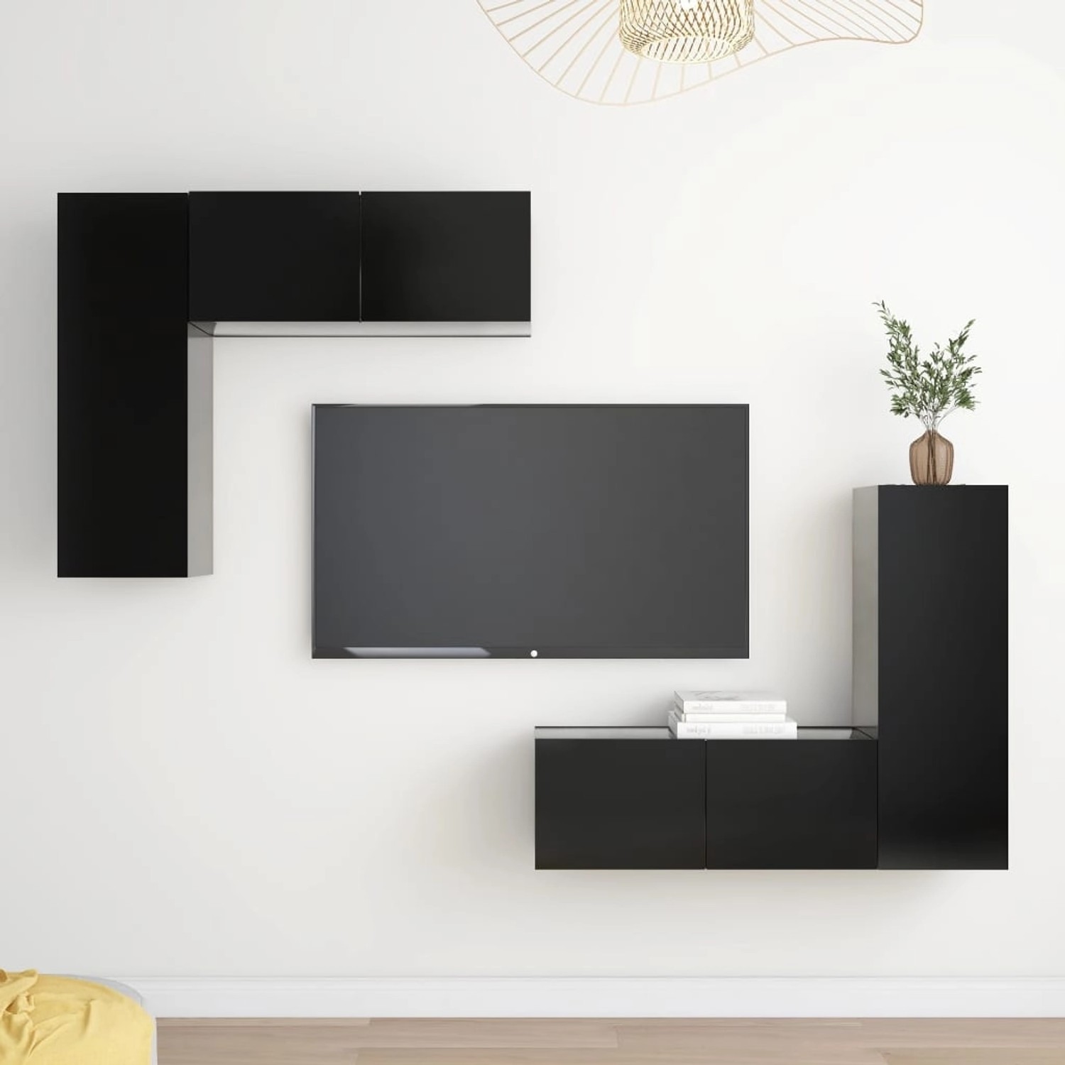 VidaXL 4-tlg. TV-Schrank-Set Schwarz Holzwerkstoff Modell 20 VidaXL 4-tlg. TV-Schrank-Set Schwarz Holzwerkstoff Modell 20 von VIDAXL