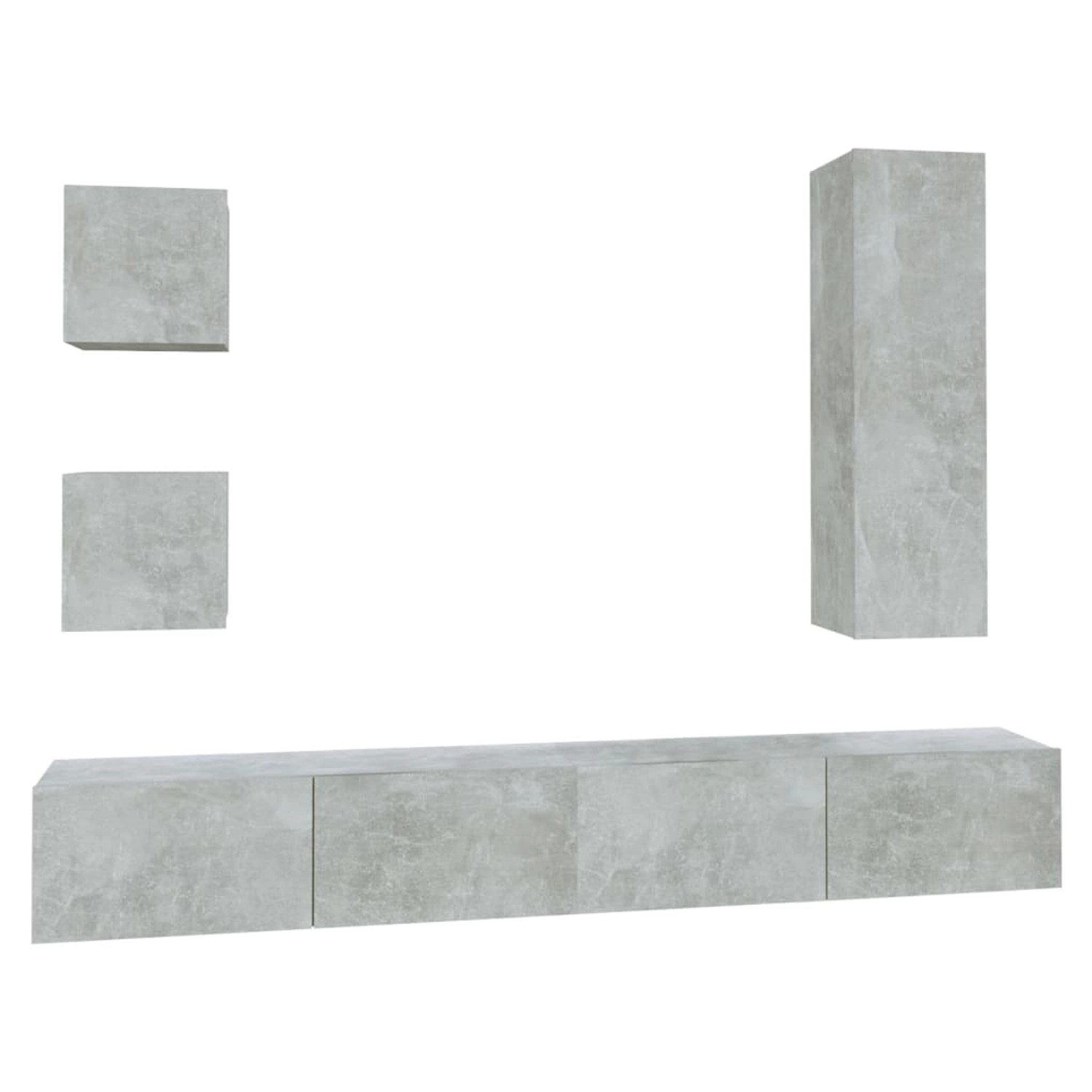VidaXL 5-tlg. TV-Schrank-Set Betongrau Holzwerkstoff 2 von VIDAXL