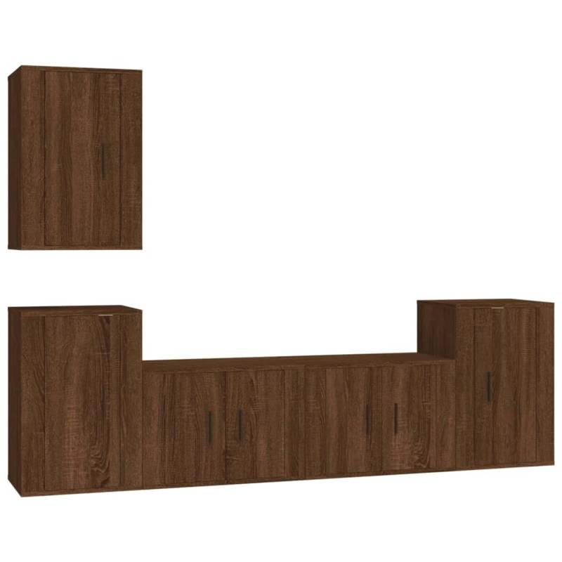 VidaXL 5-tlg. TV-Schrank-Set Braun Eichen-Optik Holzwerkstoff 2 von VIDAXL