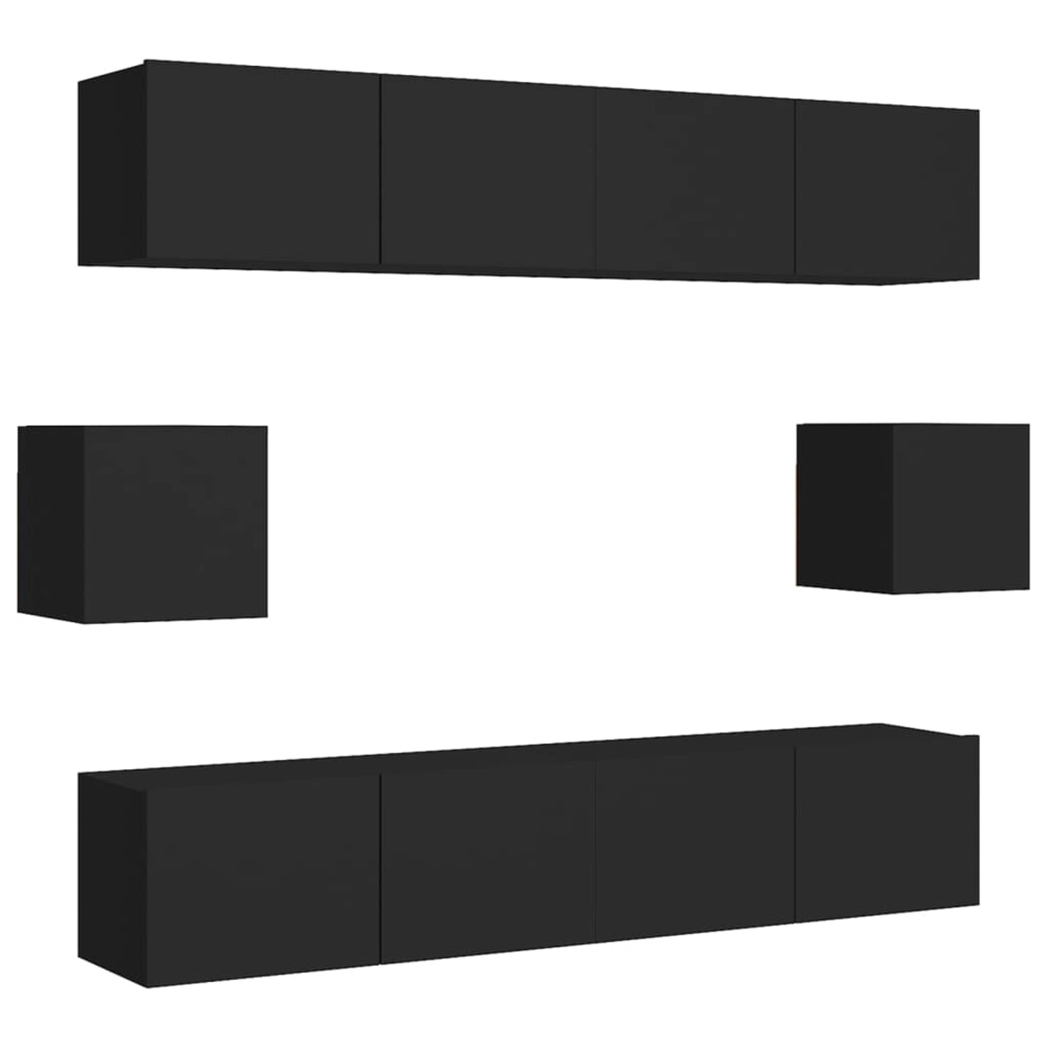 VidaXL 6-tlg. TV-Schrank-Set Schwarz Holzwerkstoff 3 VidaXL 6-tlg. TV-Schrank-Set Schwarz Holzwerkstoff 3 von VIDAXL
