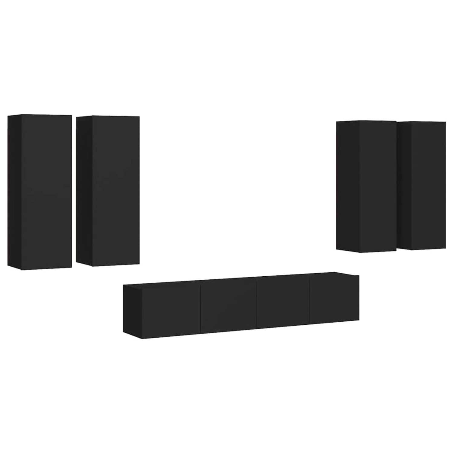 VidaXL 6-tlg. TV-Schrank-Set Schwarz Holzwerkstoff 4 VidaXL 6-tlg. TV-Schrank-Set Schwarz Holzwerkstoff 4 von VIDAXL
