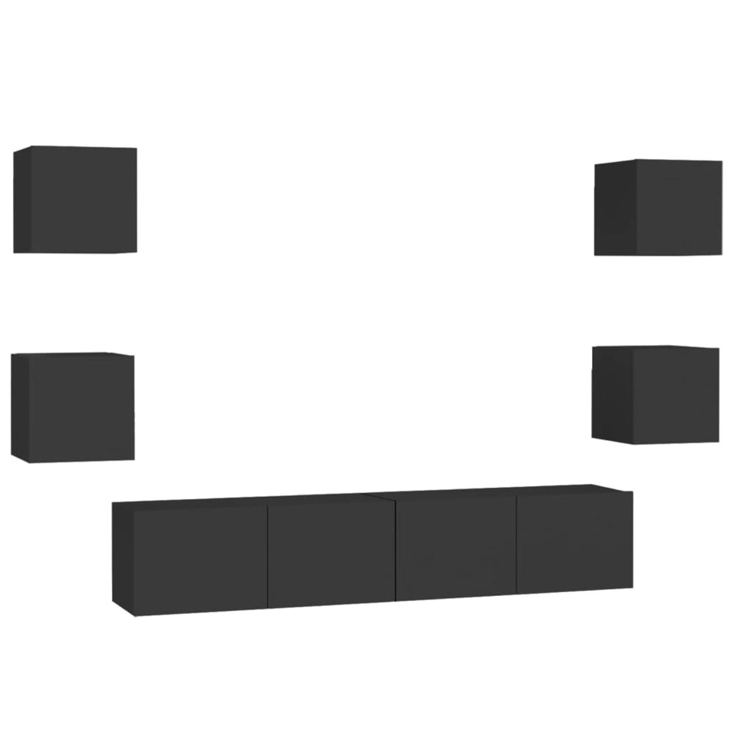 VidaXL 6-tlg. TV-Schrank-Set Schwarz Holzwerkstoff 6 VidaXL 6-tlg. TV-Schrank-Set Schwarz Holzwerkstoff 6 von VIDAXL