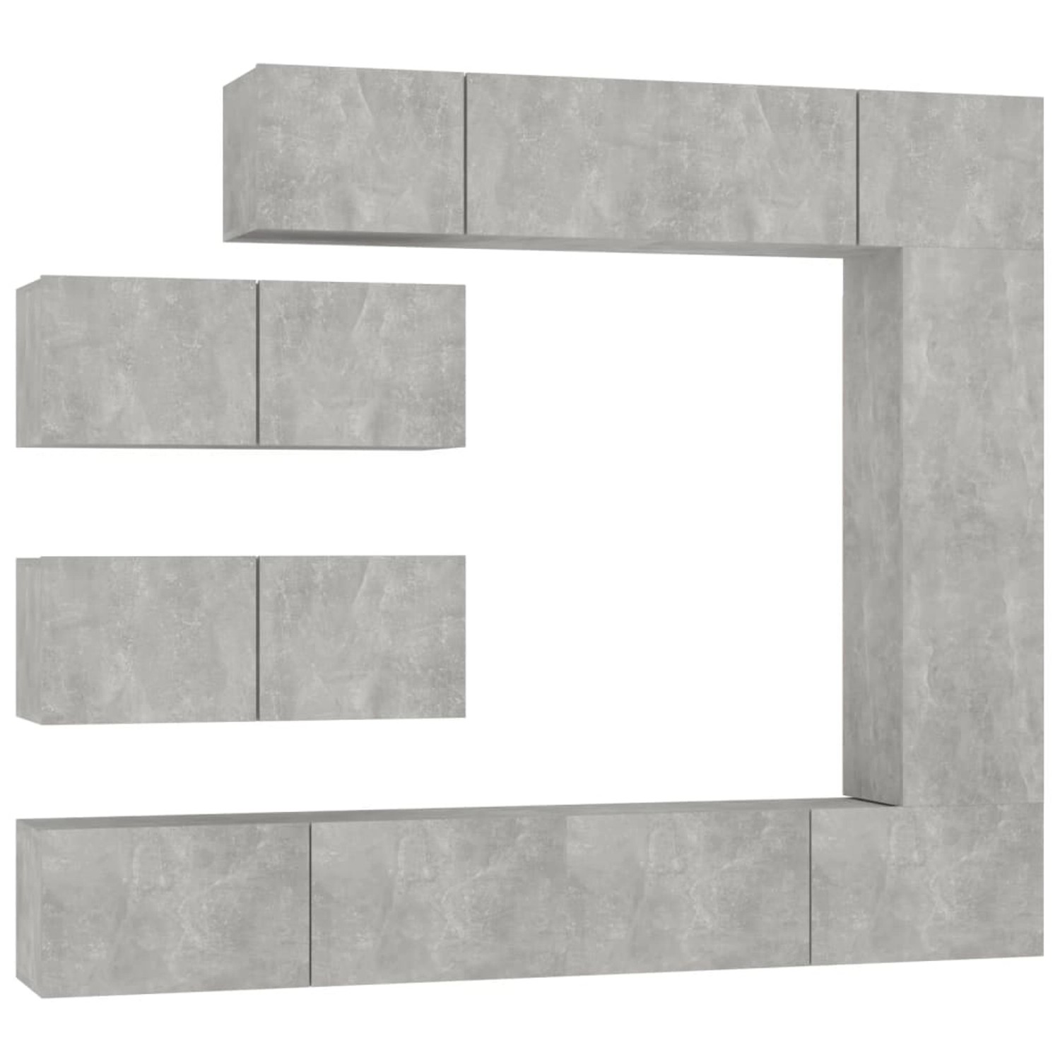 VidaXL 7-tlg. TV-Schrank-Set Betongrau Holzwerkstoff 2 von VIDAXL