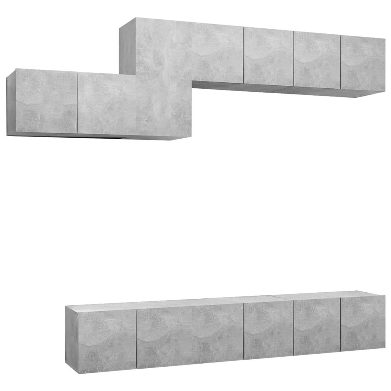 VidaXL 7-tlg. TV-Schrank-Set Betongrau Holzwerkstoff 6 von VIDAXL