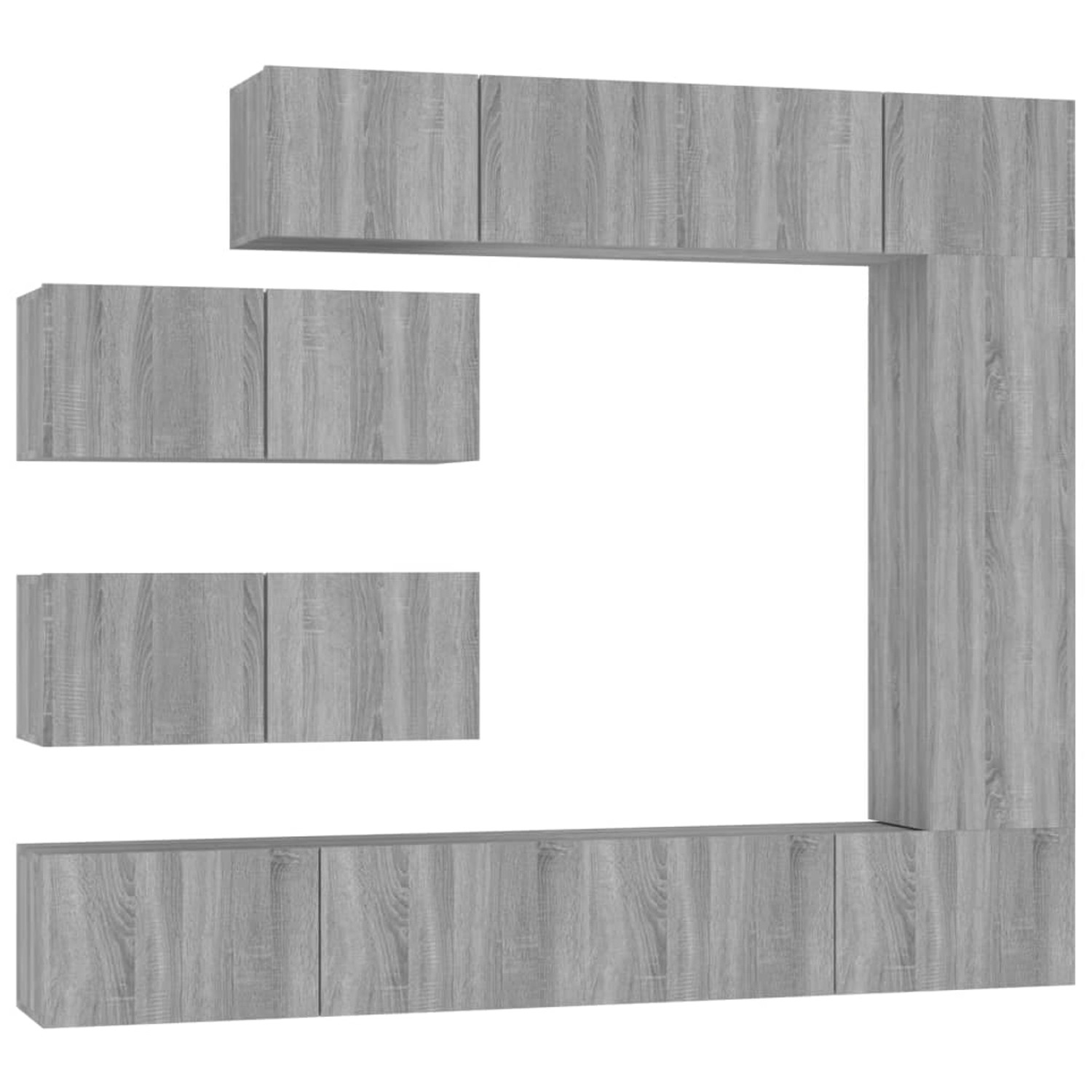 VidaXL 7-tlg. TV-Schrank-Set Grau Sonoma Holzwerkstoff 1 von VIDAXL