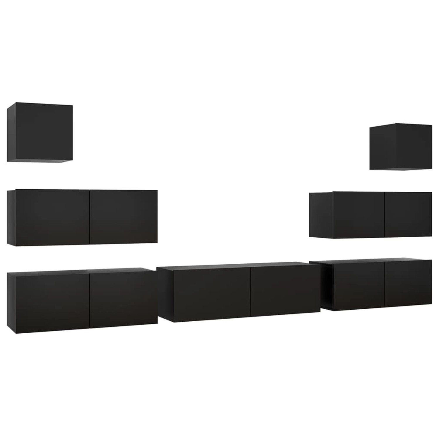 VidaXL 7-tlg. TV-Schrank-Set Schwarz Holzwerkstoff  Modell 10 von VIDAXL