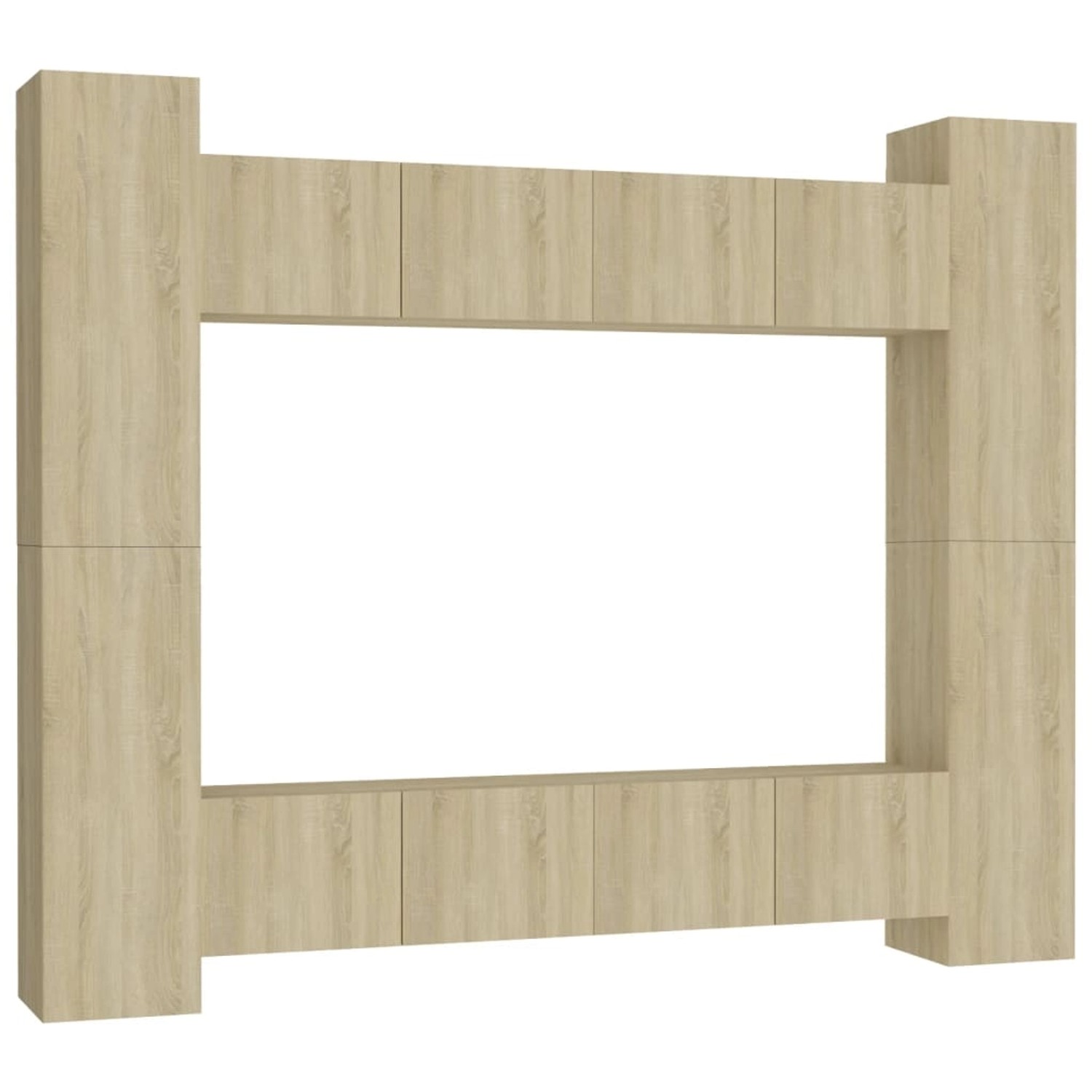 VidaXL 8-tlg. TV-Schrank-Set Sonoma-Eiche Holzwerkstoff 4 von VIDAXL