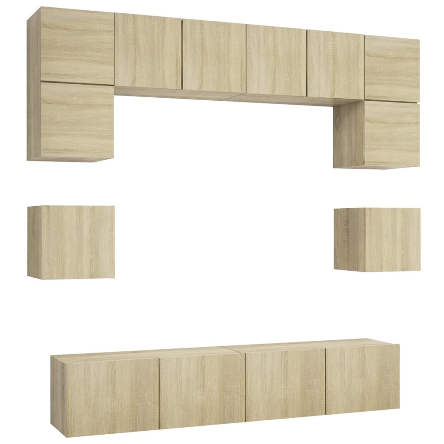 VidaXL 8-tlg. TV-Schrank-Set Sonoma-Eiche Holzwerkstoff 7 von VIDAXL