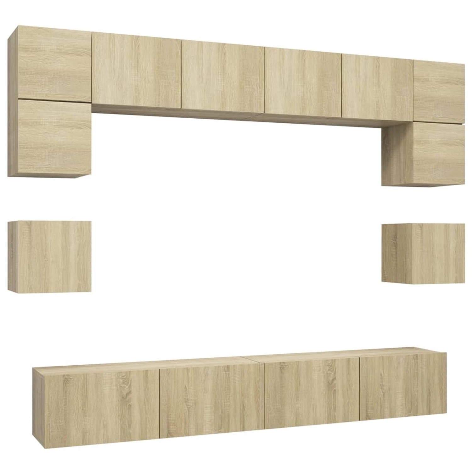 VidaXL 8-tlg. TV-Schrank-Set Sonoma-Eiche Holzwerkstoff 9 von VIDAXL
