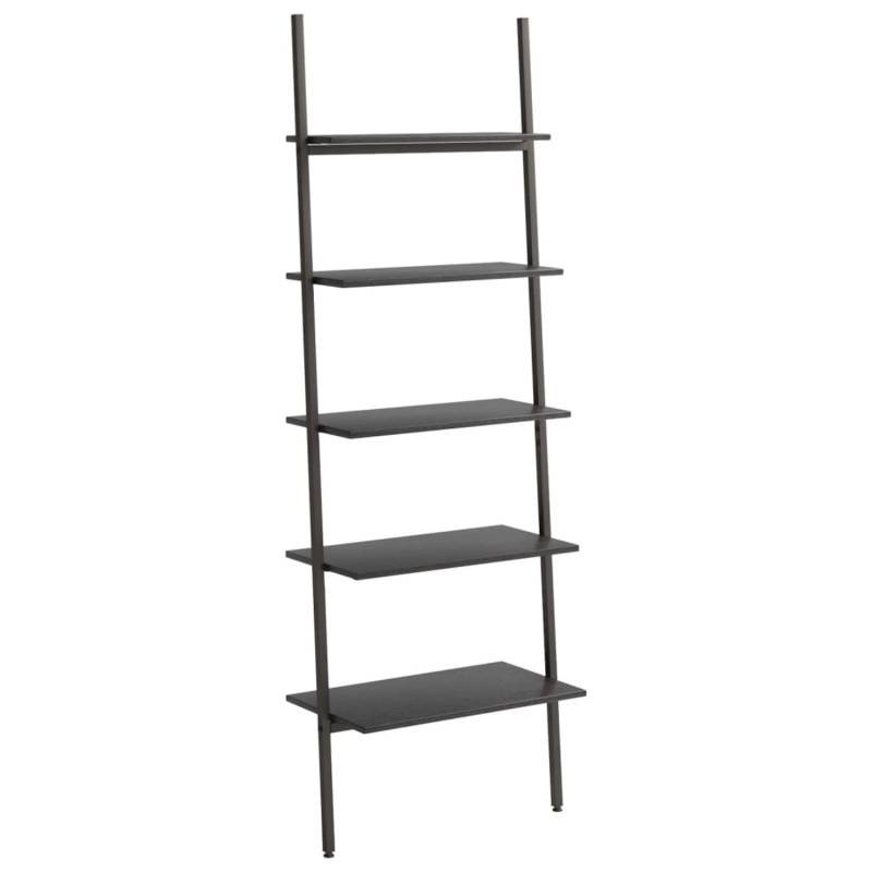 vidaXL Anlehnregal mit 5 Ablagen Schwarz 64x34x185,5 cm von VIDAXL