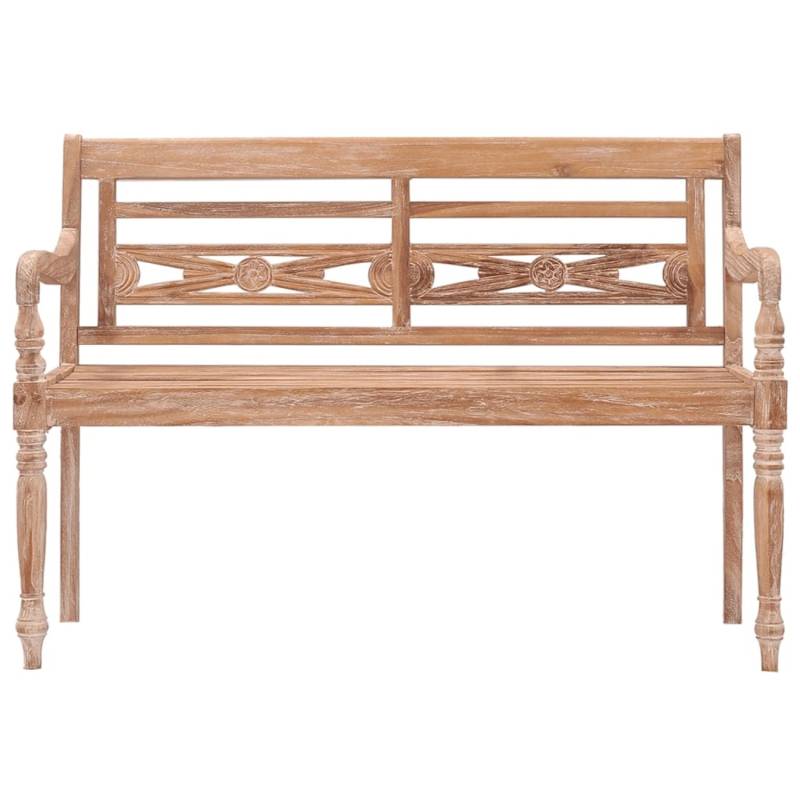 VidaXL Batavia-Bank 120 cm Teak Massivholz Getüncht von VIDAXL