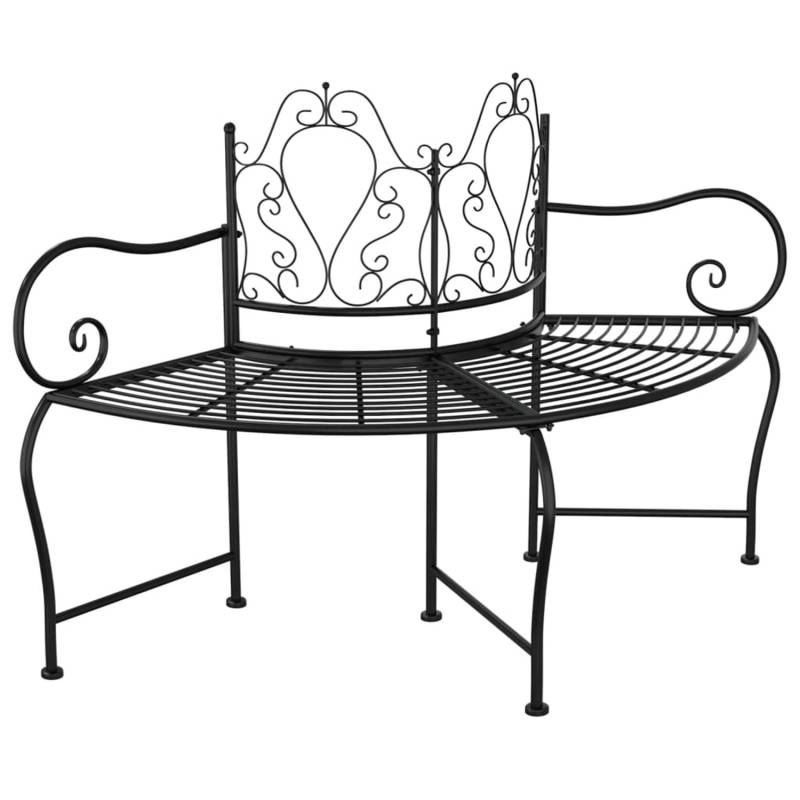 VidaXL Baumbank 150 cm Schwarz Stahl von VIDAXL