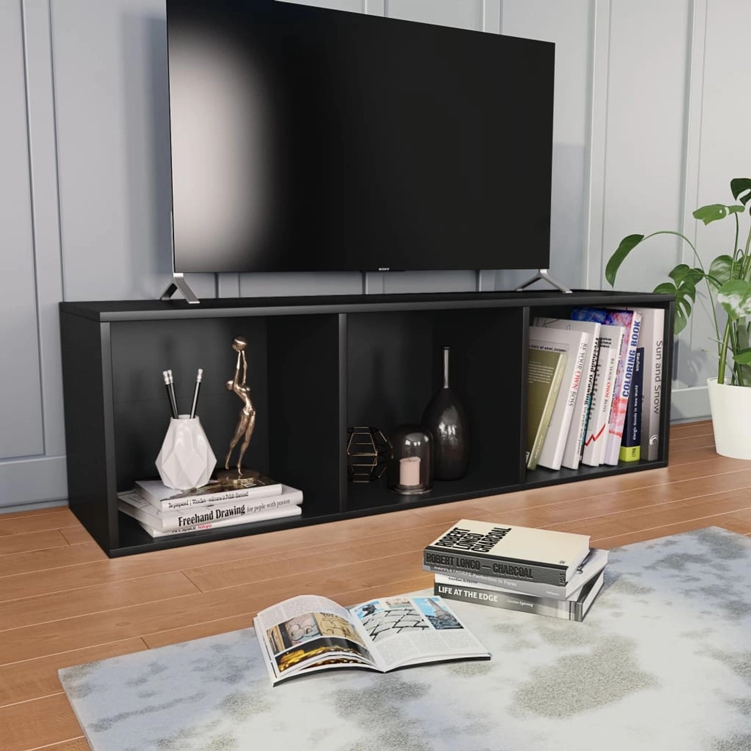 VidaXL Bücherregal/TV-Schrank Schwarz 36x30x114 cm Holzwerkstoff VidaXL Bücherregal/TV-Schrank Schwarz 36x30x114 cm Holzwerkstoff von VIDAXL
