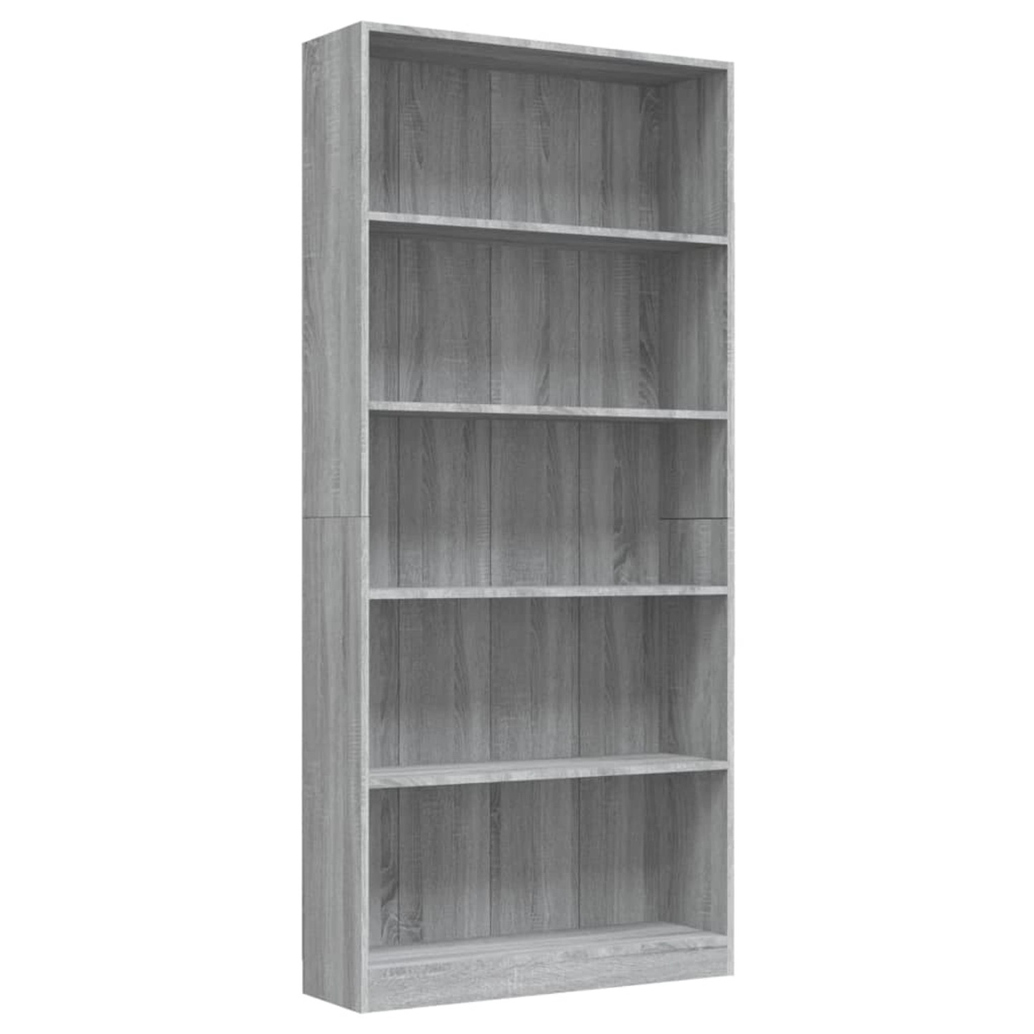 VidaXL Bücherregal 5 Fächer Grau Sonoma-Eiche 80x24x175 Holzwerkstoff VidaXL Bücherregal 5 Fächer Grau Sonoma-Eiche 80x24x175 Holzwerkstoff von VIDAXL