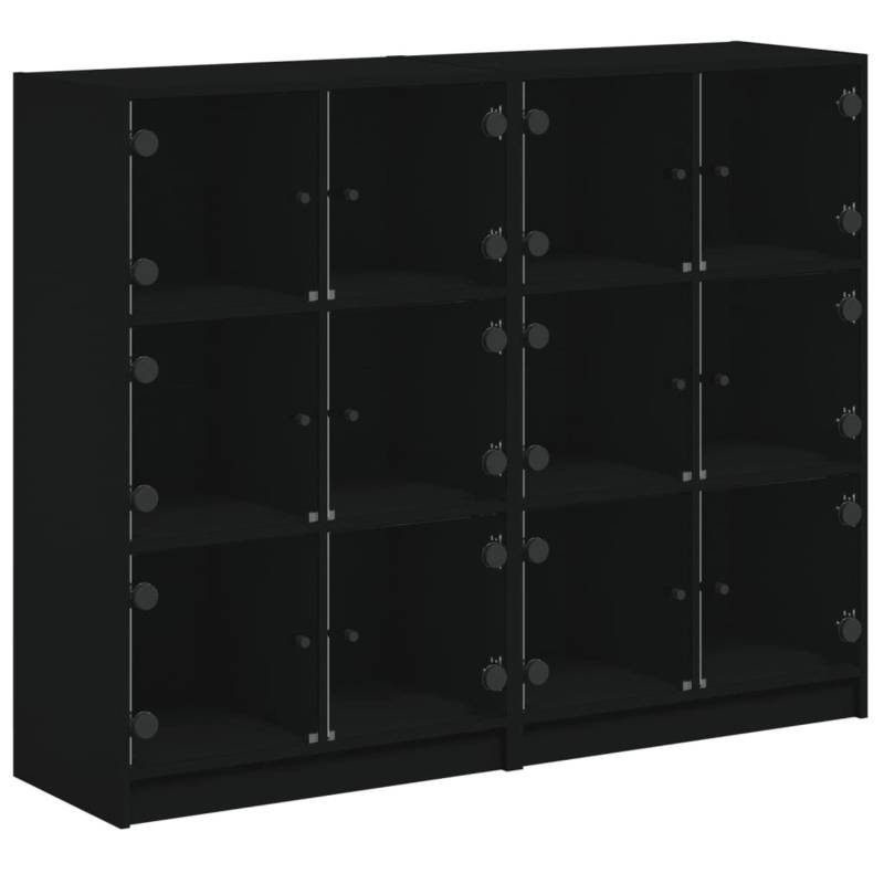 vidaXL Bücherregal mit Türen Schwarz 136x37x109 cm Holzwerkstoff von VIDAXL