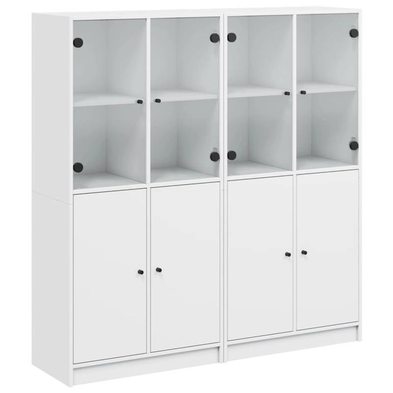 VidaXL Bücherschrank mit Türen 136x37x142 cm Holzwerkstoff Weiß von VIDAXL