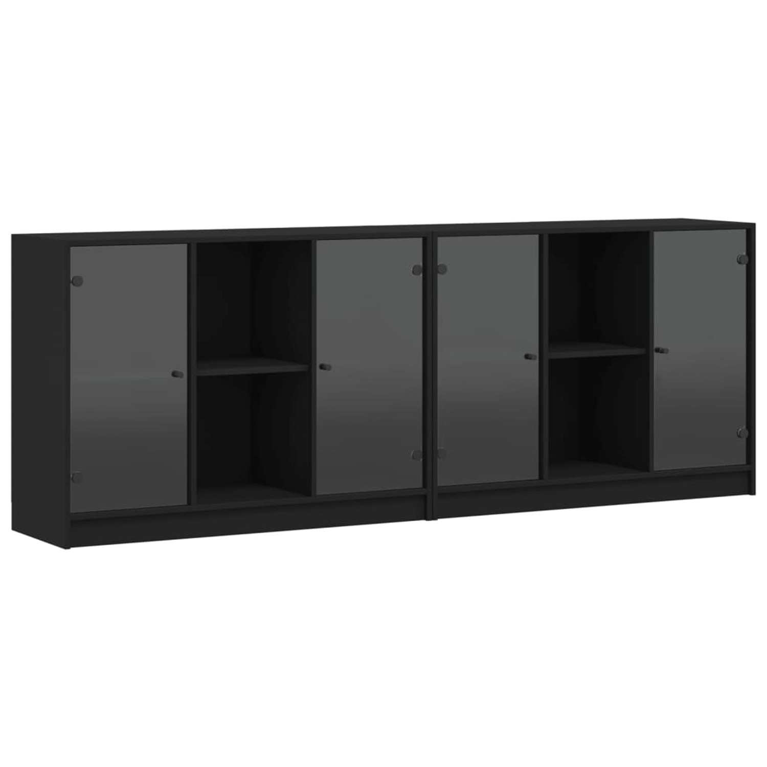 VidaXL Bücherschrank mit Türen Schwarz 204x37x75 cm Holzwerkstoff VidaXL Bücherschrank mit Türen Schwarz 204x37x75 cm Holzwerkstoff von VIDAXL
